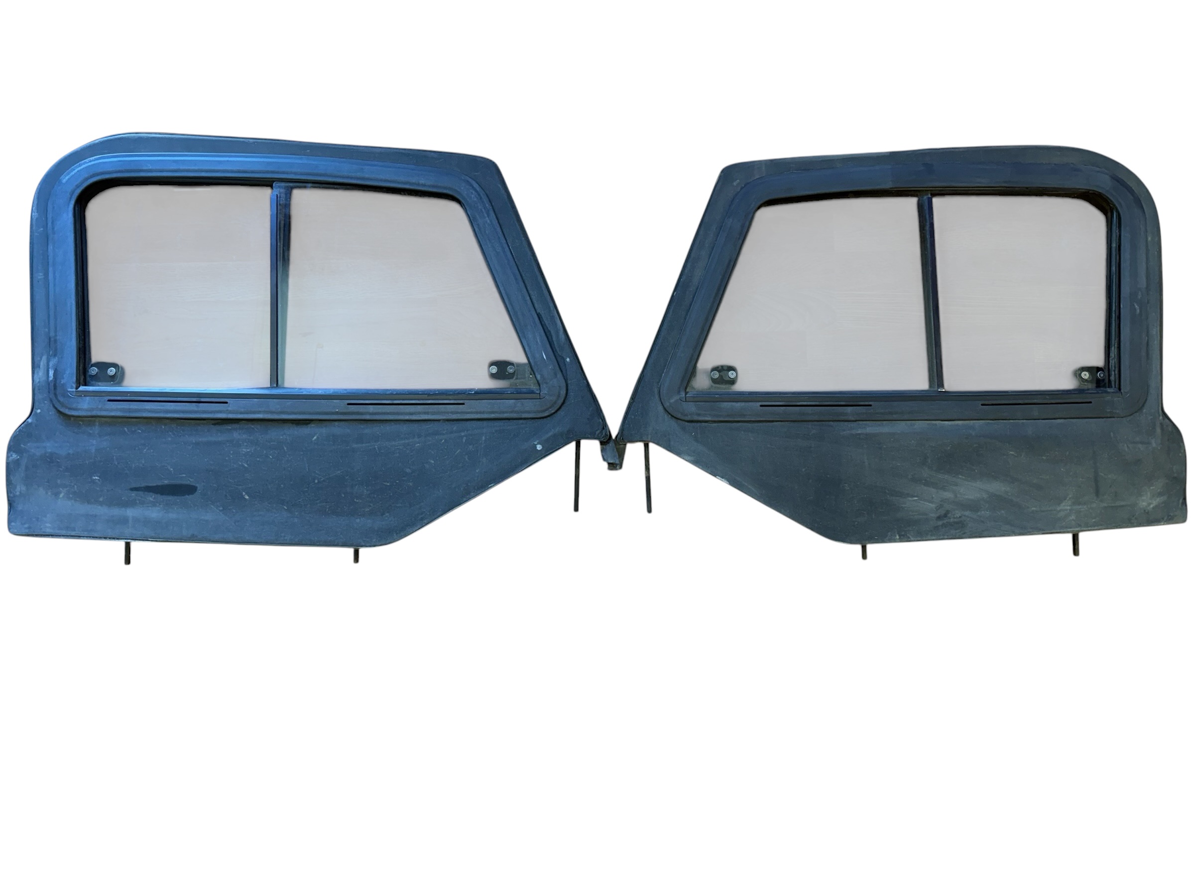 Jeep Wrangler TJ LJ Black Half Door Upper Set Glass Uppers Sliding Window