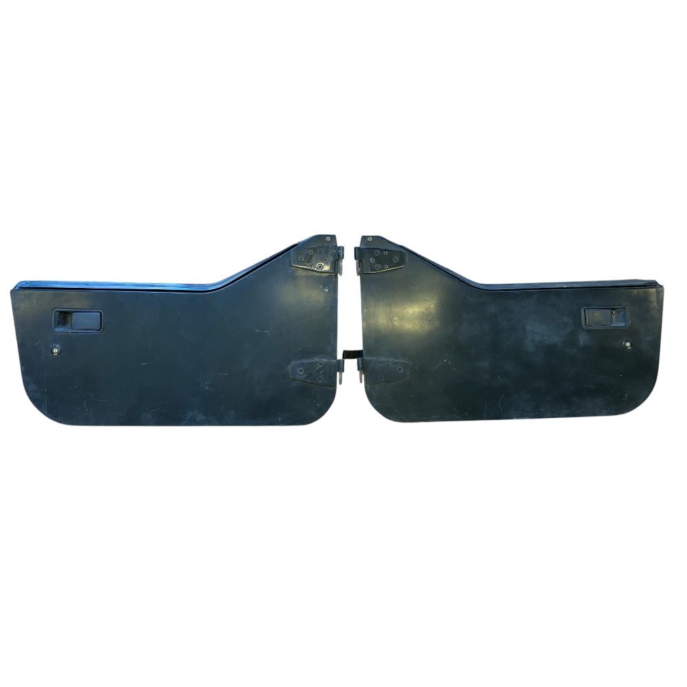 Jeep Wrangler YJ Half Doors Door Set Driver Passenger Black Tan Panels 1987-1995
