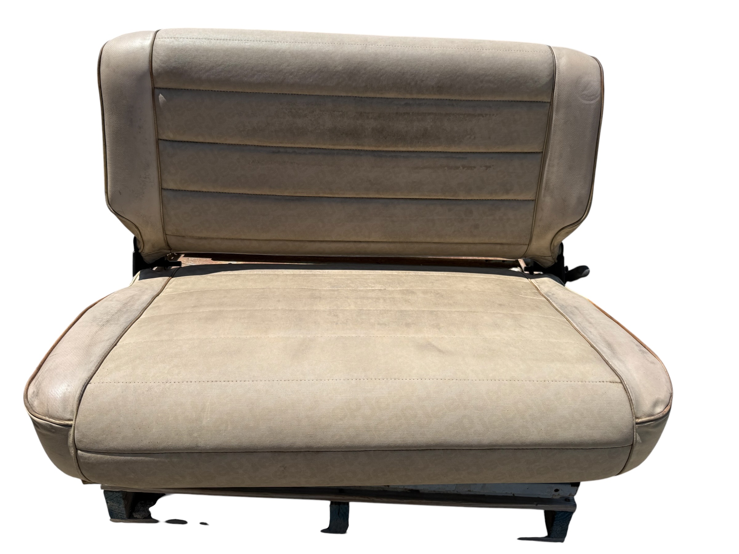 Jeep Wrangler YJ Rear Seat Ivory Tan Logo Vinyl 1987-1995