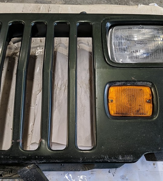 Wrangler YJ Grille Radiator Support Headlights Marker Lights Green 1987-1995 500780