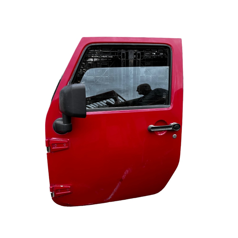 2007-2010 Jeep Wrangler JK Driver Front Door Left Side Damaged at bottom Red